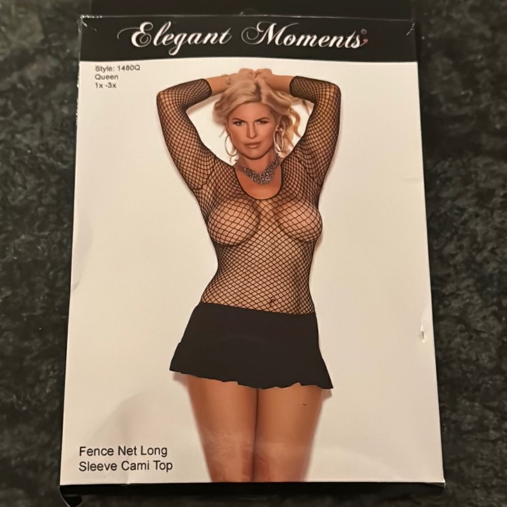 Elegant moments, fishnet, long sleeve Cami top